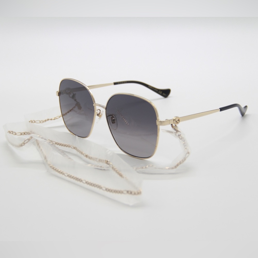 LIKE NEW GUCCI GG1089SA 001 + CHAIN WOMEN’S SUNGLASSES GUCCI GG1089SA 001
